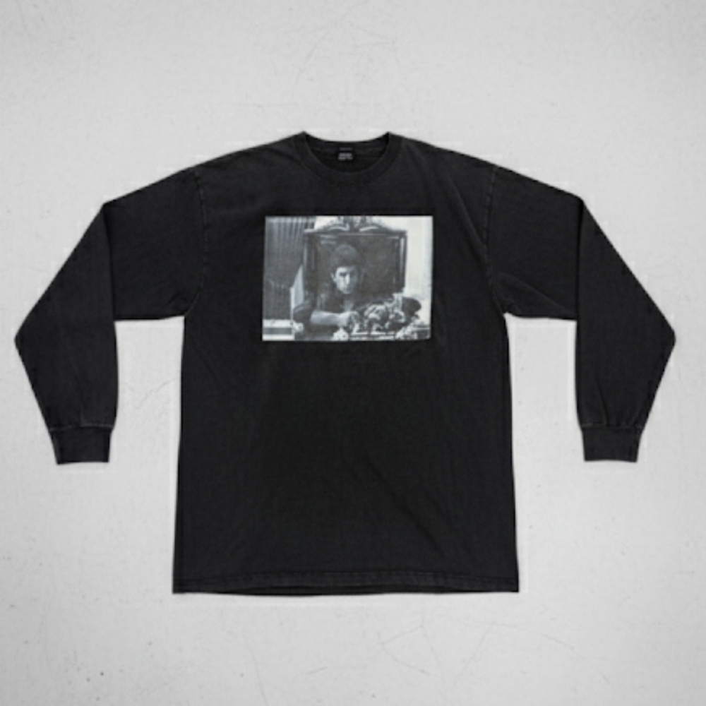 Vintage Y2K 2001 Scarface Graphic Long Sleeve‎ T-shirt Black Faded
